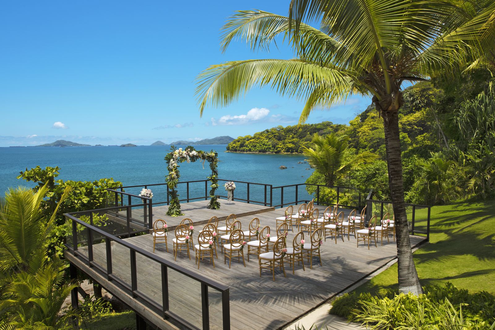 Oceanfront octagonal wedding gazebo at a Caribbean resort — the kind of destination wedding venue that lives inside a full-service resort, illustrating how resort and venue decisions overlap